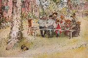 Carl Larsson Frukost under stora bjorken USA oil painting artist